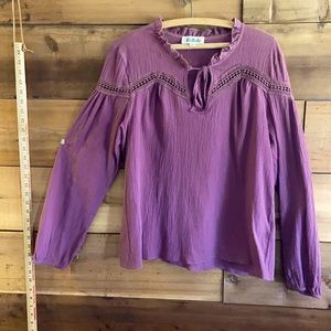 Listicle dusty mauve long sleeve blouse